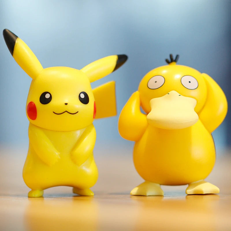Pokemon Anime Figures Set – Pikachu, Charmander, Squirtle, Bulbasaur, Psyduck & Jigglypuff Collectible Models
