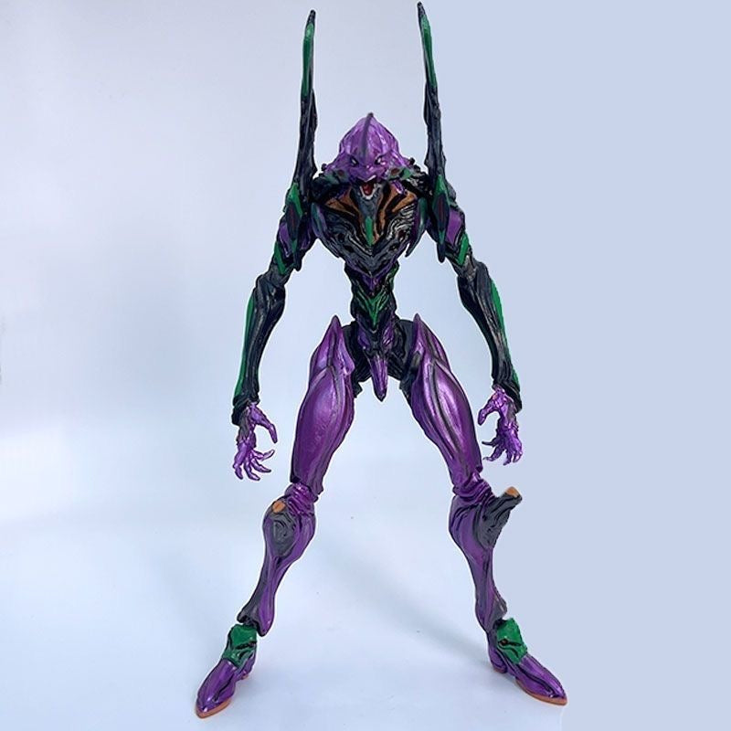 Evangelion Unit-01 figure displayed on a desk as anime room decor
