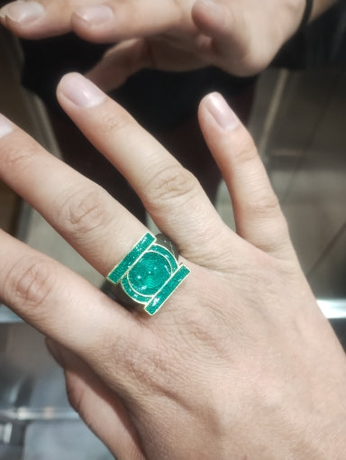 DC Comics John Stewart Green Lantern Metal Cosplay Ring – Men's Jewelry Accessory