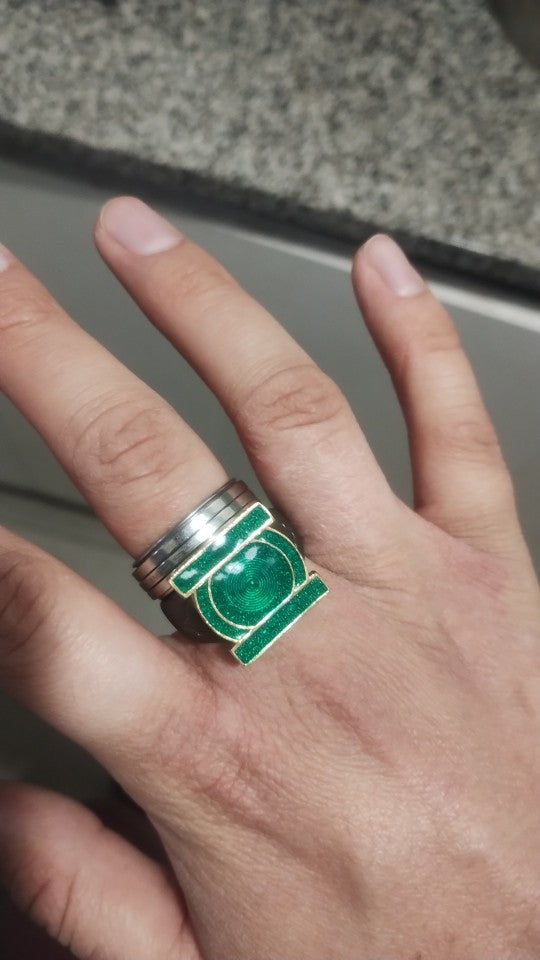 DC Comics John Stewart Green Lantern Metal Cosplay Ring – Men's Jewelry Accessory