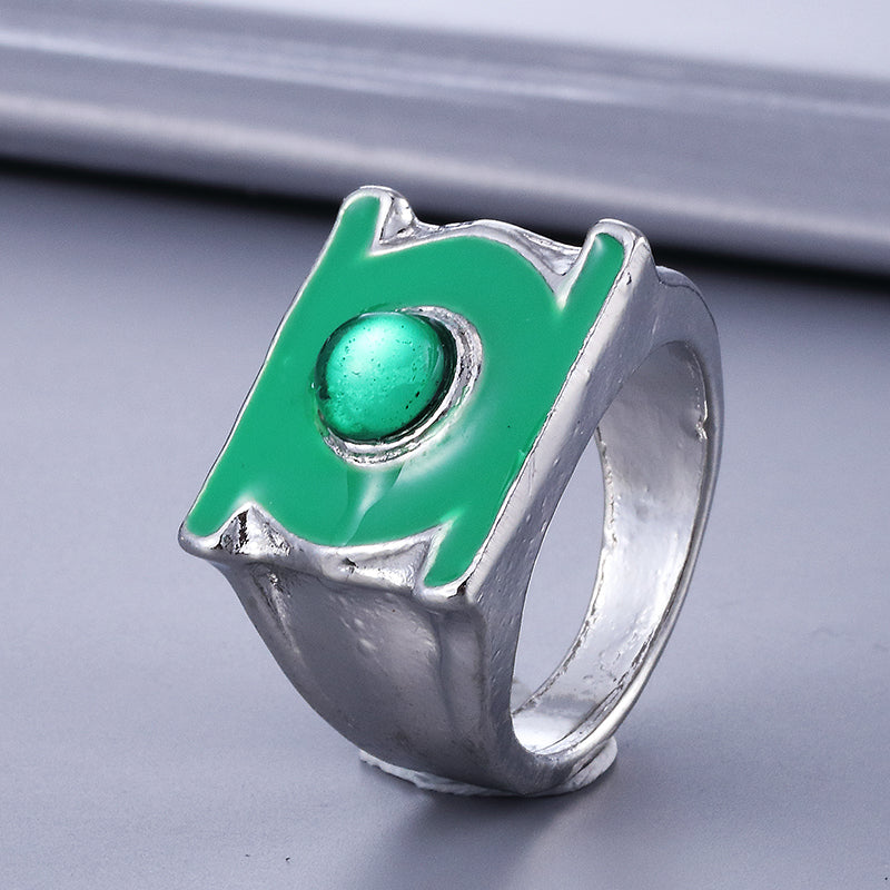 Fashion Superhero Green Lantern Ring side profile view