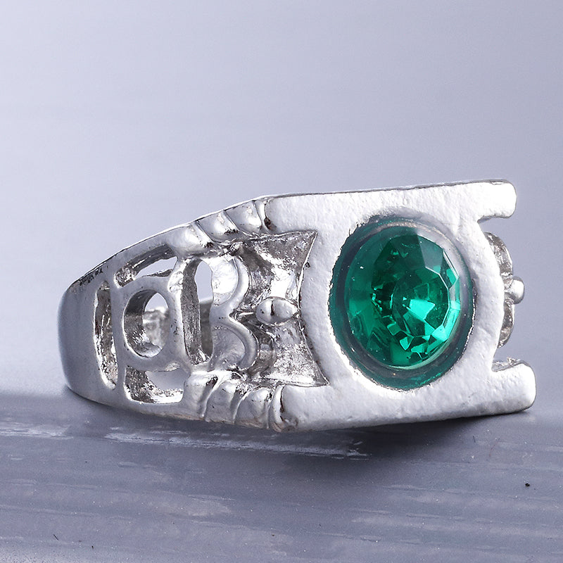 Fashion Jewelry Charm Green Lantern Ring side profile view