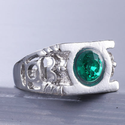 Fashion Jewelry Charm Green Lantern Ring side profile view