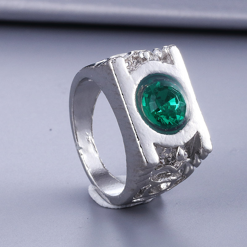 Fashion Jewelry Charm Green Lantern Ring – front view