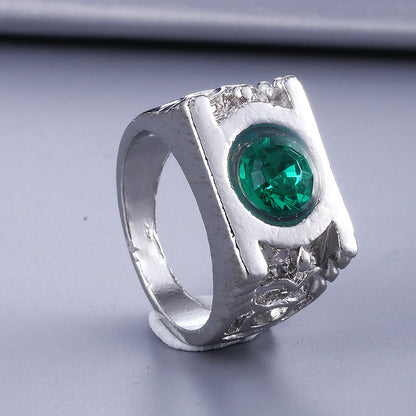 Fashion Jewelry Charm Green Lantern Ring – front view