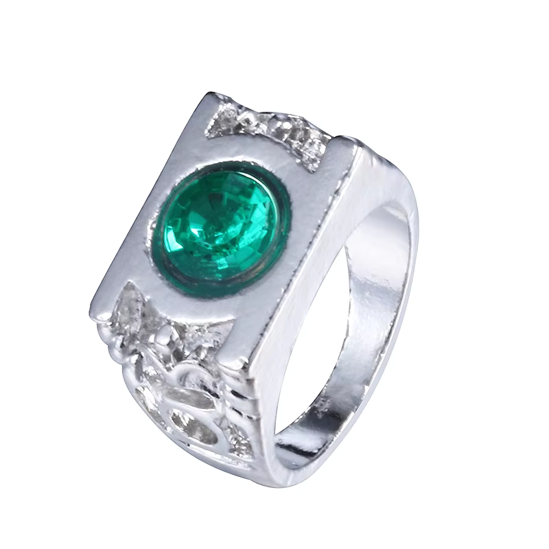 Fashion Jewelry Charm Green Lantern Ring green enamel DC emblem