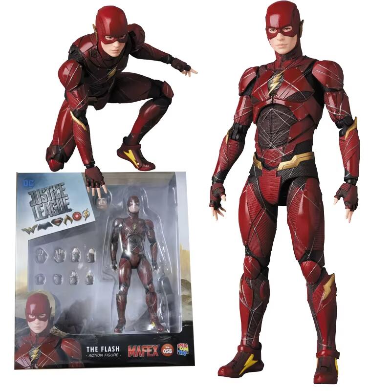 Mafex 058 The Flash Action Figure – 16cm Movable Superhero Statue Model Doll
