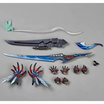 Kaiyodo Revoltech Amazing Yamaguchi Lunagaron Figure Set hinged jaw close-up