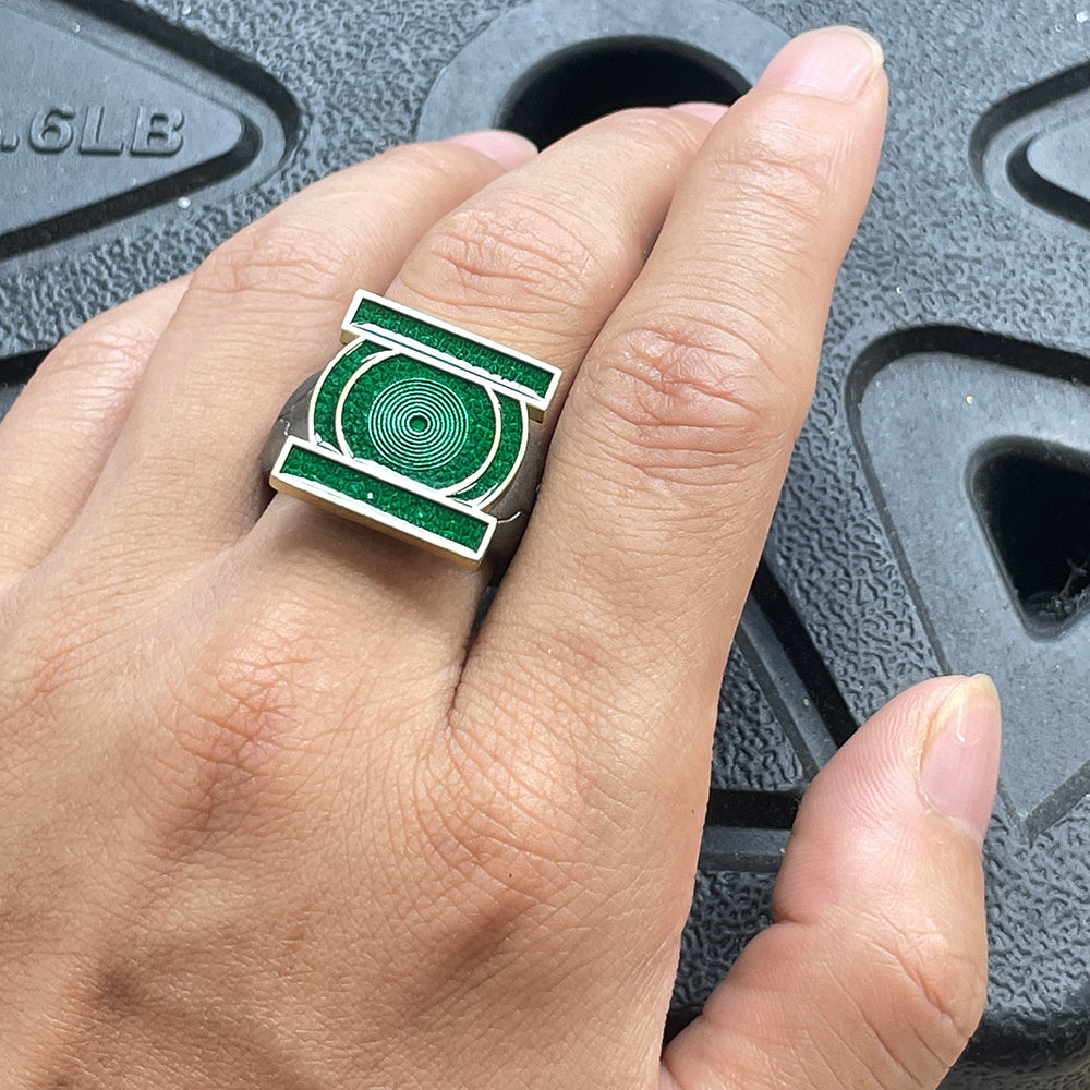 DC Comics John Stewart Green Lantern Metal Cosplay Ring – Men's Jewelry Accessory
