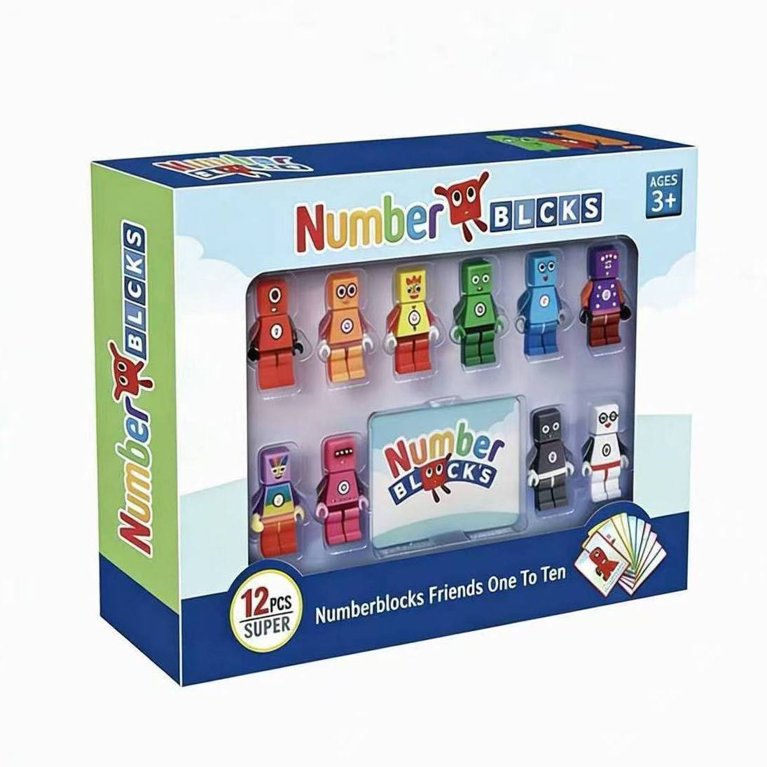 Numberblocks building blocks toy set featuring colorful characters, perfect for educational play for kids ages 3 and up.