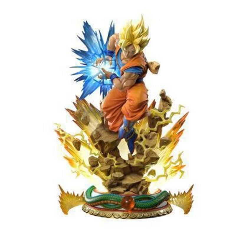 25cm Dragon Ball Super Saiyan Son Goku Statue – Large Anime Collectible Figure Model & Desktop Ornament