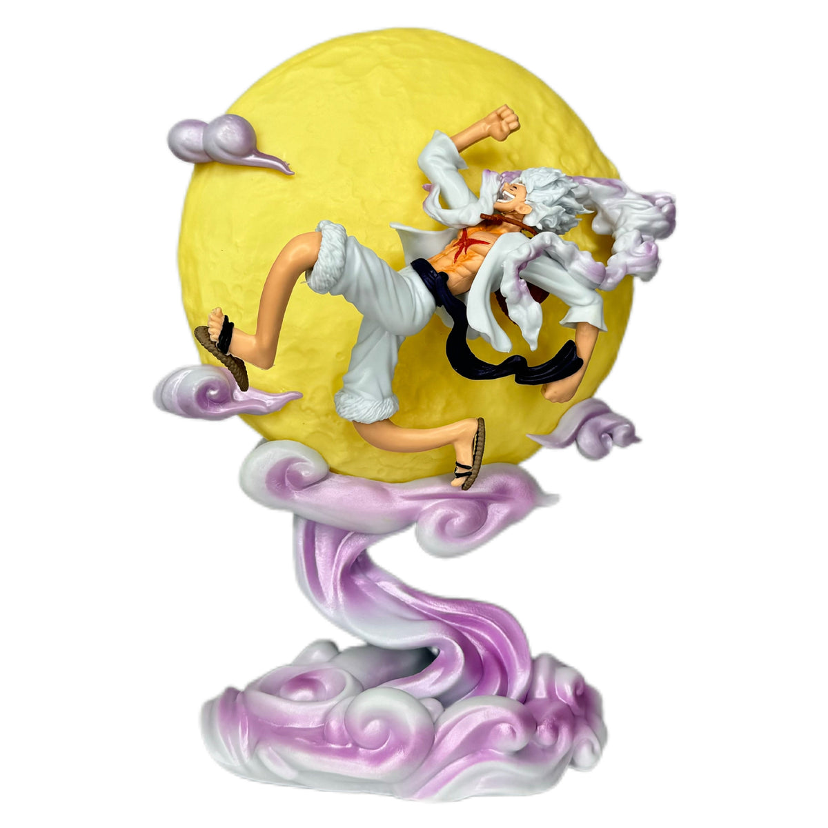 26cm One Piece Moon Nika Luffy Gear 5 Figure – LED Light-Up Moon Statue Model Home Decor