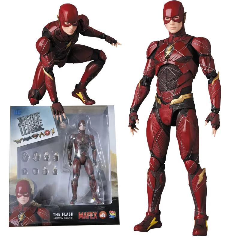 Mafex 058 The Flash Action Figure – 16cm Movable Superhero Statue Model Doll