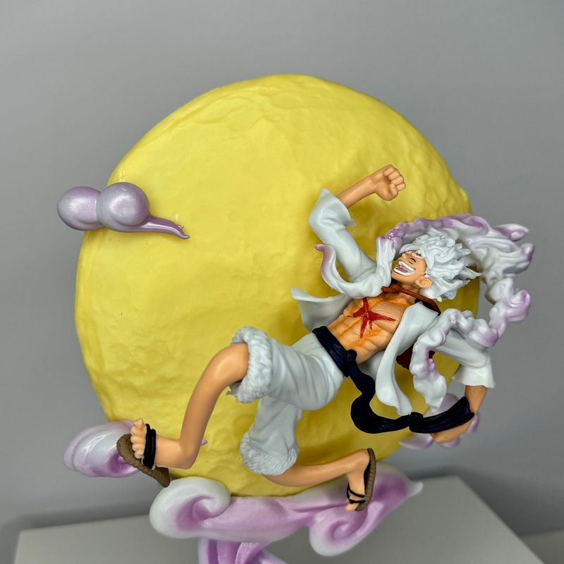26cm One Piece Moon Nika Luffy Gear 5 Figure – LED Light-Up Moon Statue Model Home Decor