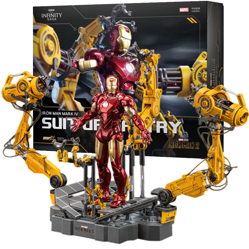 Original ZD Toys Iron Man Mark VI with LED Suit-Up Gantry & Circular Armor Dismantling Platform