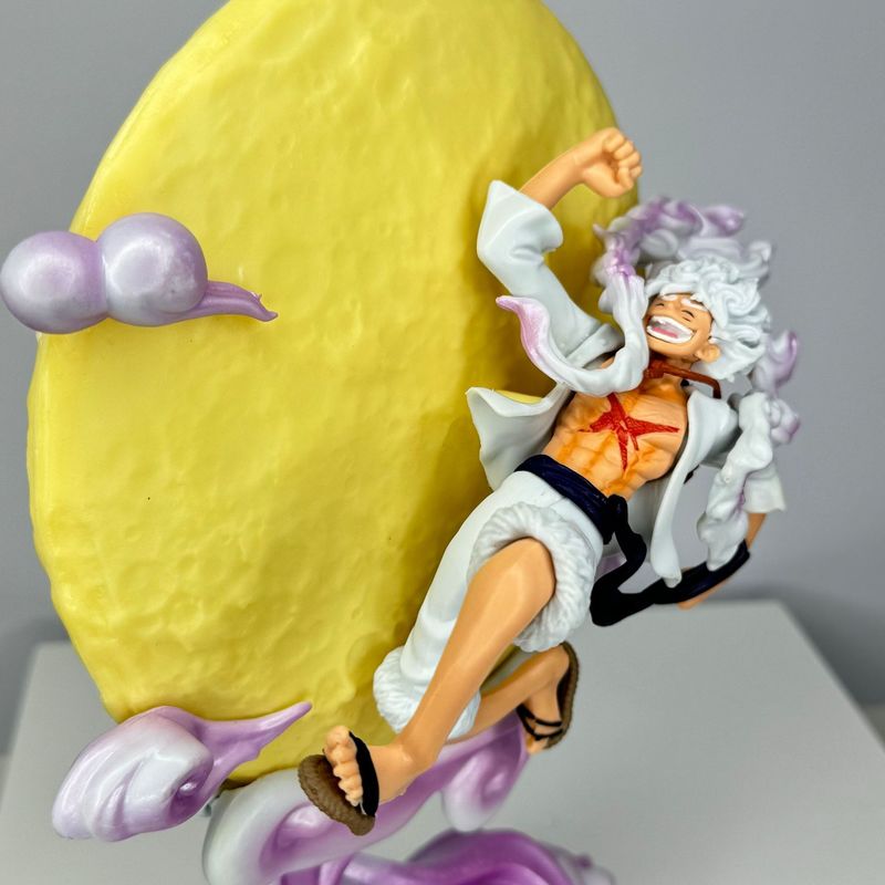 26cm One Piece Moon Nika Luffy Gear 5 Figure – LED Light-Up Moon Statue Model Home Decor